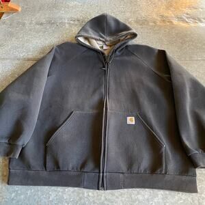Carhartt Car-Lux Hooded Jacket Mens 3XL Sweatshirt Hoodie 100465 Black Full Zip